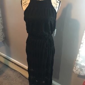 New York & Company black lace midi dress Sz M NWT